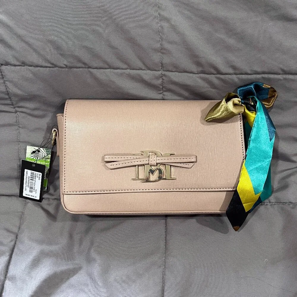 ๐ NWT ๐ Badgley Mischka Dusty Pink Crossbody Purse with Accent Scarf - Picture 1 of 9